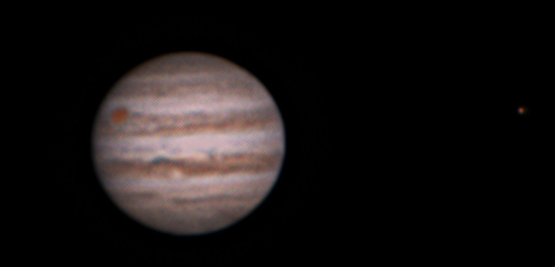 Jupiter By Alan Clitherow. 23rd January 2016 at around 0330am. This picture shows Jupiter presented South-up with The Great Red Spot, and the widening North Equatorial Belt with the White Spot Zulu clearly visible.